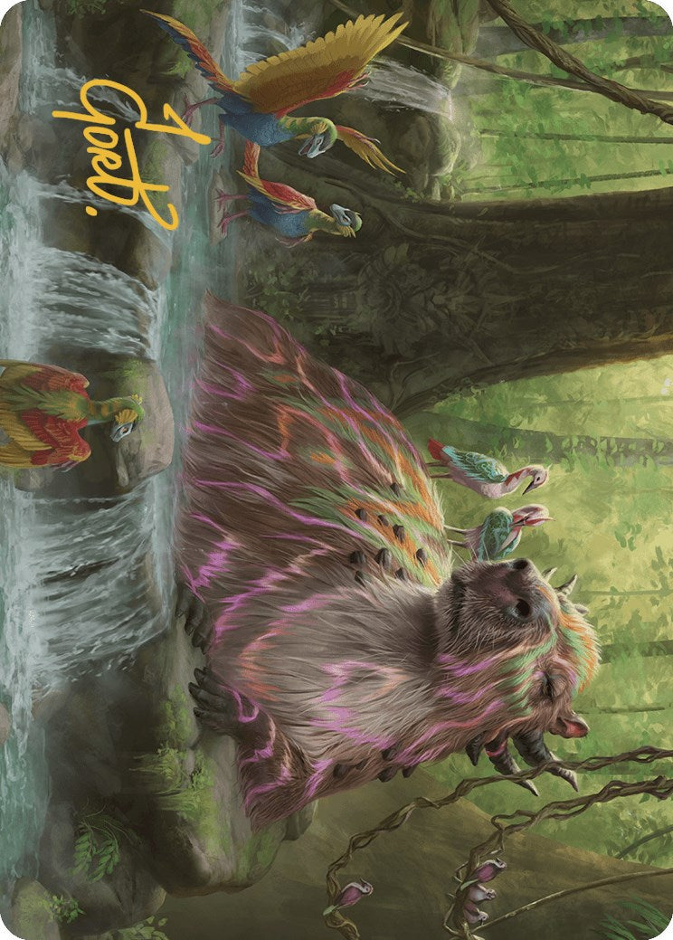 Basking Capybara Art Card (Gold-Stamped Signature) [The Lost Caverns of Ixalan Art Series] | Spectrum Games