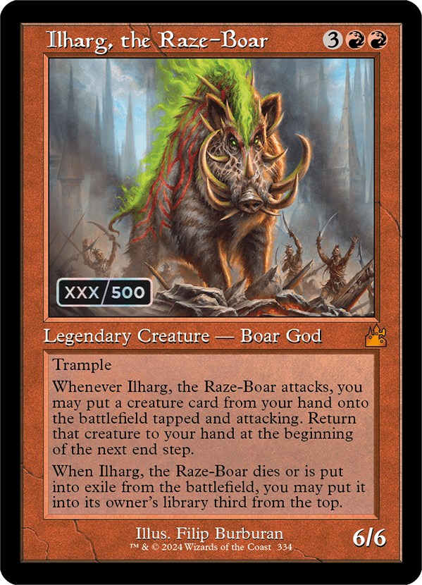 Ilharg, the Raze-Boar (Retro) (Serialized) [Ravnica Remastered] | Spectrum Games