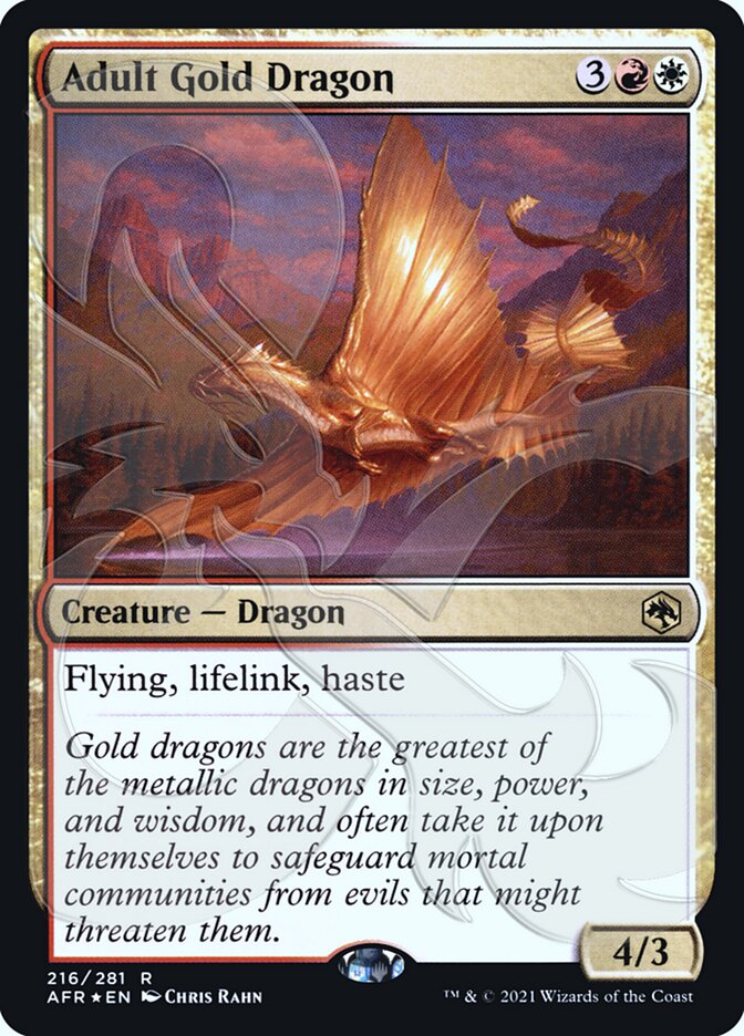 Adult Gold Dragon (Ampersand Promo) [Dungeons & Dragons: Adventures in the Forgotten Realms Promos] | Spectrum Games