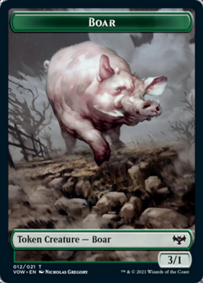 Zombie (008) // Boar Double-sided Token [Innistrad: Crimson Vow Tokens] | Spectrum Games