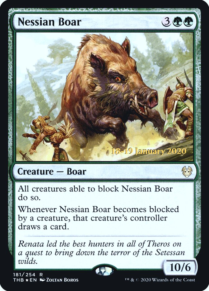 Nessian Boar [Theros Beyond Death Prerelease Promos] | Spectrum Games