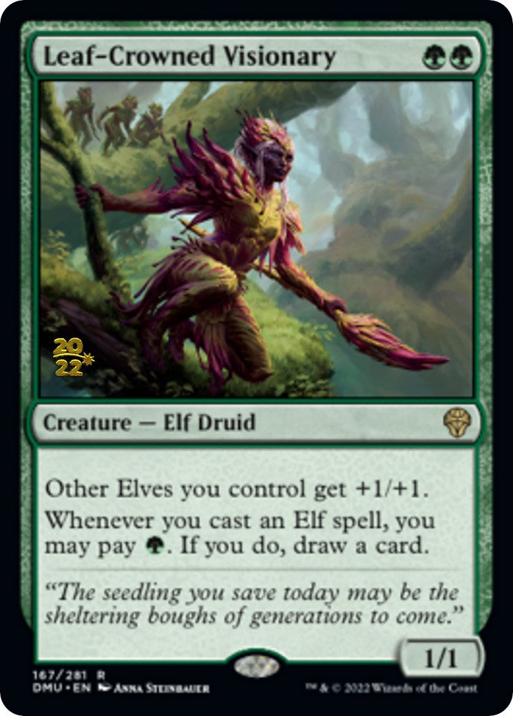 Leaf-Crowned Visionary [Dominaria United Prerelease Promos] | Spectrum Games