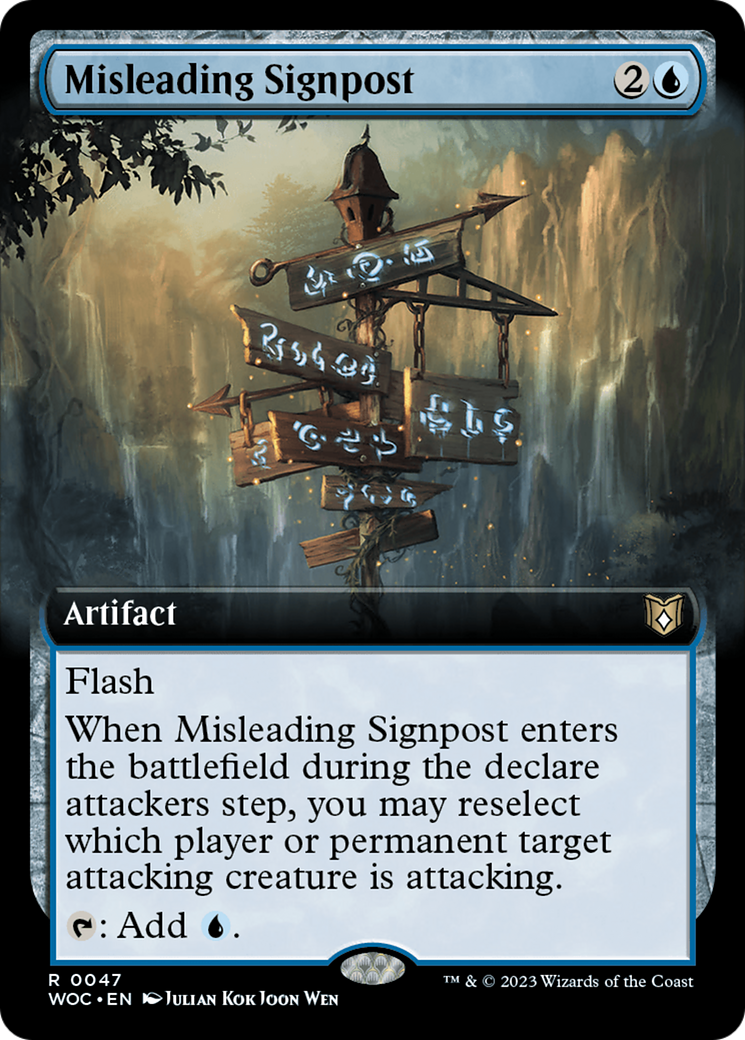 Misleading Signpost (Extended Art) [Wilds of Eldraine Commander] | Spectrum Games