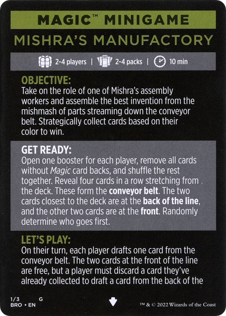 Mishra's Manufactory (Magic Minigame) [The Brothers' War Minigame] | Spectrum Games
