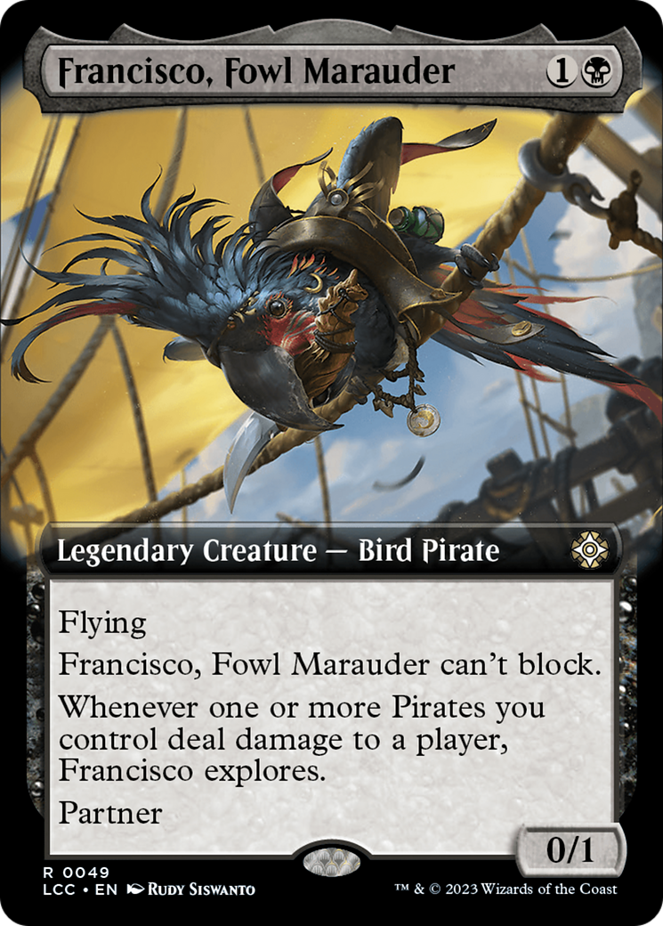 Francisco, Fowl Marauder (Extended Art) [The Lost Caverns of Ixalan Commander] | Spectrum Games