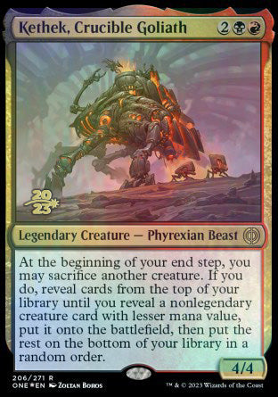 Kethek, Crucible Goliath [Phyrexia: All Will Be One Prerelease Promos] | Spectrum Games