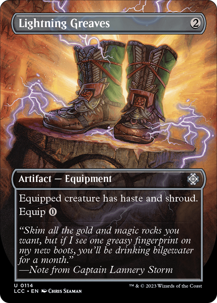 Lightning Greaves (Borderless) [The Lost Caverns of Ixalan Commander] | Spectrum Games