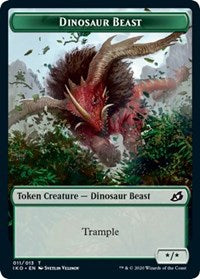 Dinosaur Beast // Human Soldier (003) Double-sided Token [Ikoria: Lair of Behemoths Tokens] | Spectrum Games
