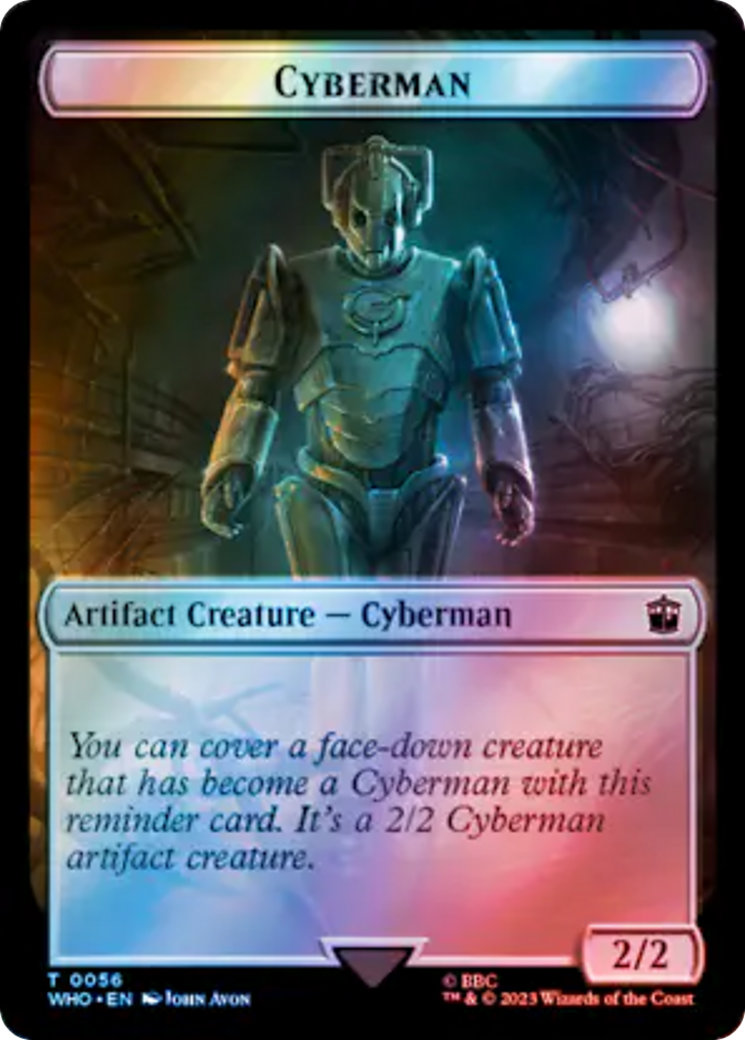 Warrior // Cyberman Double-Sided Token (Surge Foil) [Doctor Who Tokens] | Spectrum Games