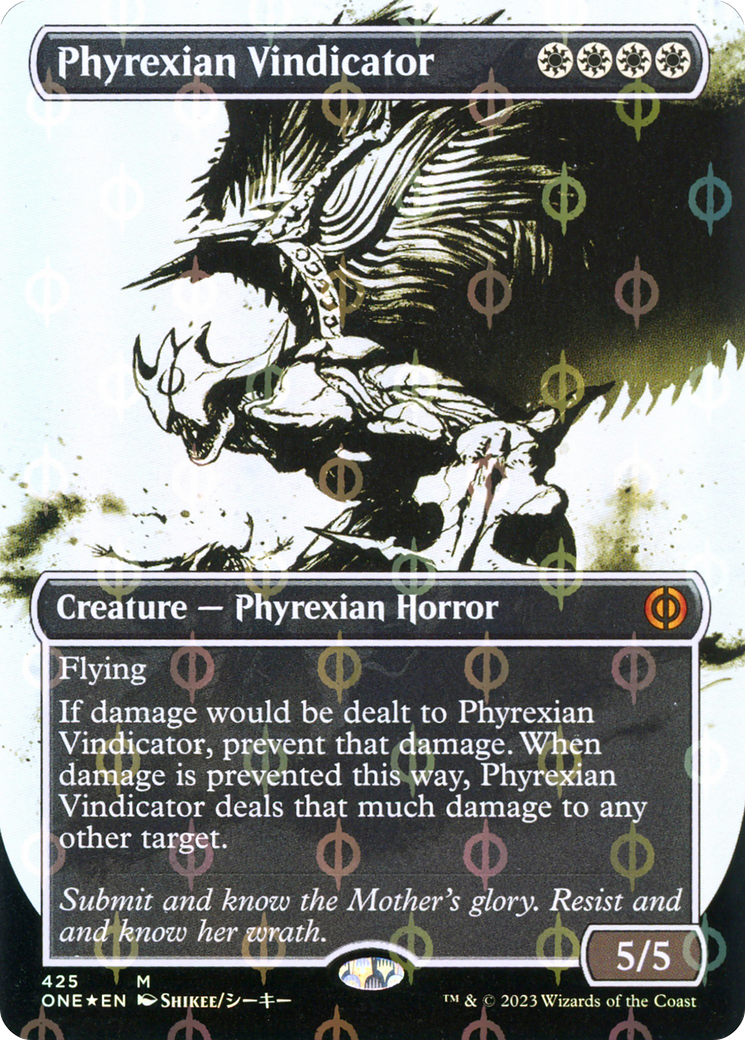 Phyrexian Vindicator (Borderless Ichor Step-and-Compleat Foil) [Phyrexia: All Will Be One] | Spectrum Games