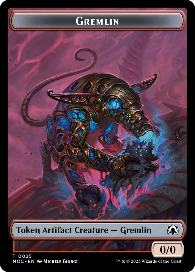 Treasure // Gremlin Double-Sided Token [March of the Machine Commander Tokens] | Spectrum Games