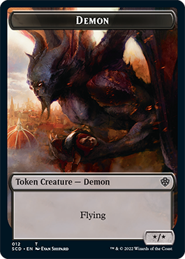 Demon // Demon Double-Sided Token [Starter Commander Decks] | Spectrum Games