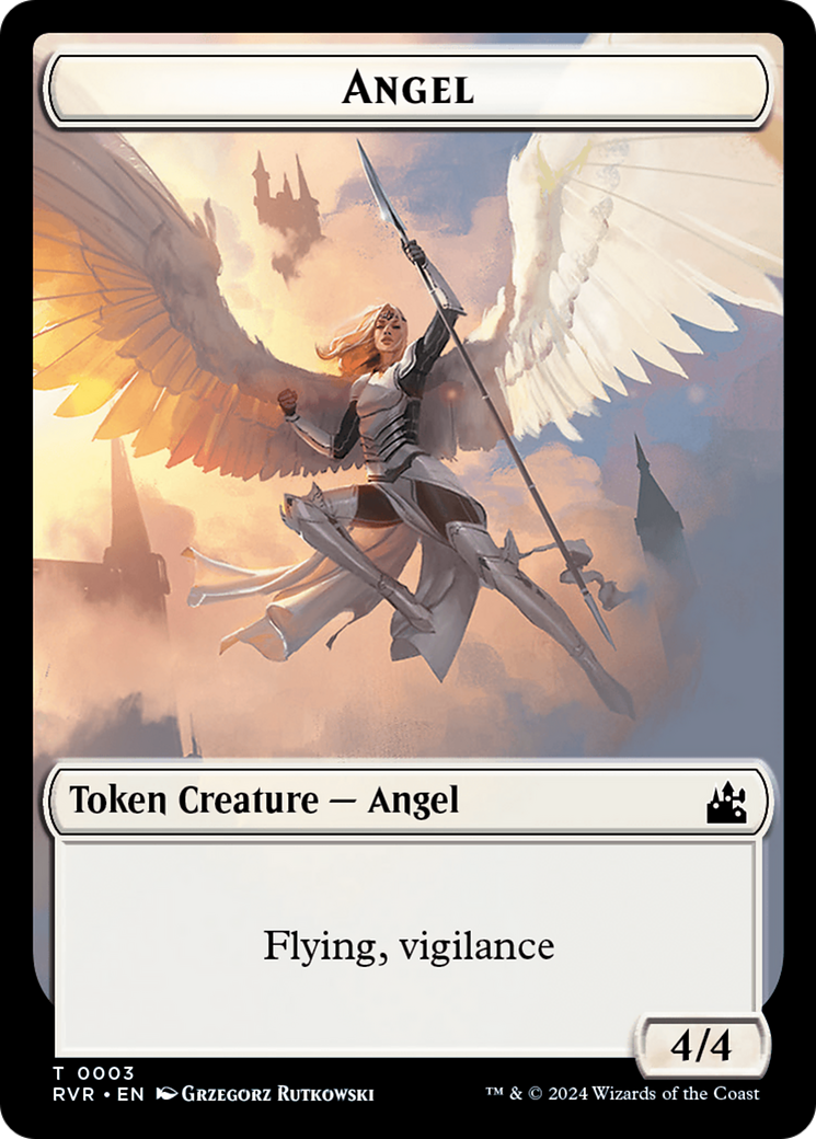 Saproling // Angel (0003) Double-Sided Token [Ravnica Remastered Tokens] | Spectrum Games