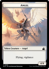 Elf Knight // Angel (0003) Double-Sided Token [Ravnica Remastered Tokens] | Spectrum Games