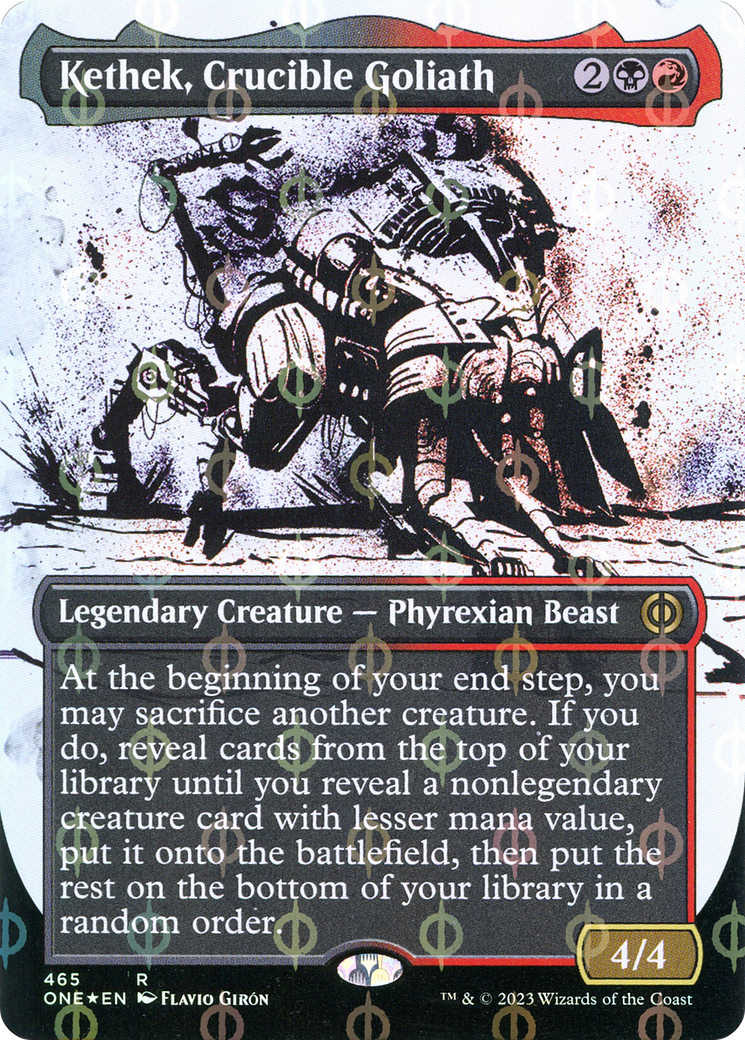 Kethek, Crucible Goliath (Borderless Ichor Step-and-Compleat Foil) [Phyrexia: All Will Be One] | Spectrum Games