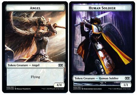 Angel // Human Soldier Double-sided Token [Double Masters Tokens] | Spectrum Games