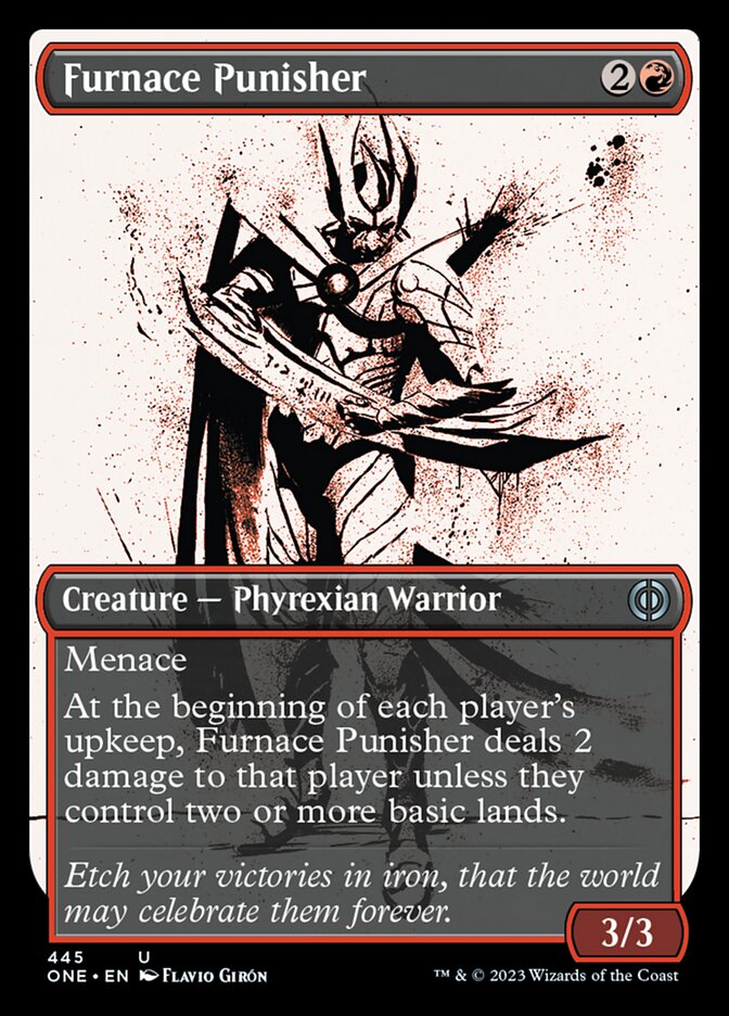 Furnace Punisher (Showcase Ichor Step-and-Compleat Foil) [Phyrexia: All Will Be One] | Spectrum Games