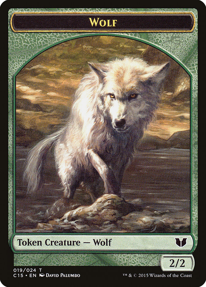 Wolf // Zombie Double-Sided Token [Commander 2015 Tokens] | Spectrum Games