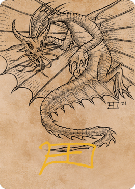 Ancient Gold Dragon Art Card (44) (Gold-Stamped Signature) [Commander Legends: Battle for Baldur's Gate Art Series] | Spectrum Games