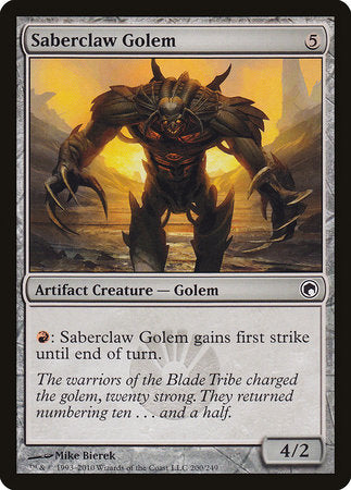 Saberclaw Golem [Scars of Mirrodin] | Spectrum Games