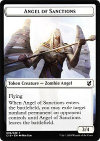 Angel of Sanctions // Horror Double-sided Token [Commander 2019 Tokens] | Spectrum Games