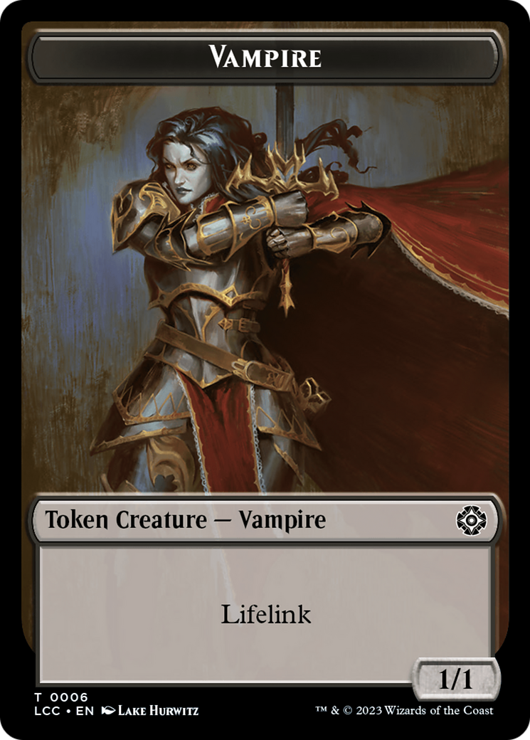 Vampire (0006) // Vampire Demon Double-Sided Token [The Lost Caverns of Ixalan Commander Tokens] | Spectrum Games