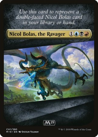 Checklist Card - Core Set 2019 (Nicol Bolas, the Ravager) [Core Set 2019 Tokens] | Spectrum Games