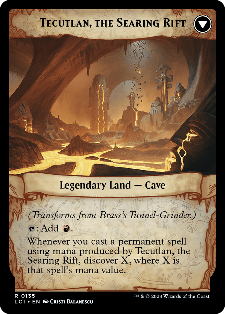Brass's Tunnel-Grinder // Tecutlan, the Searing Rift [The Lost Caverns of Ixalan Prerelease Cards] | Spectrum Games