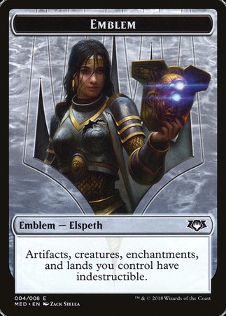 Emblem - Elspeth, Knight-Errant [Mythic Edition Tokens] | Spectrum Games