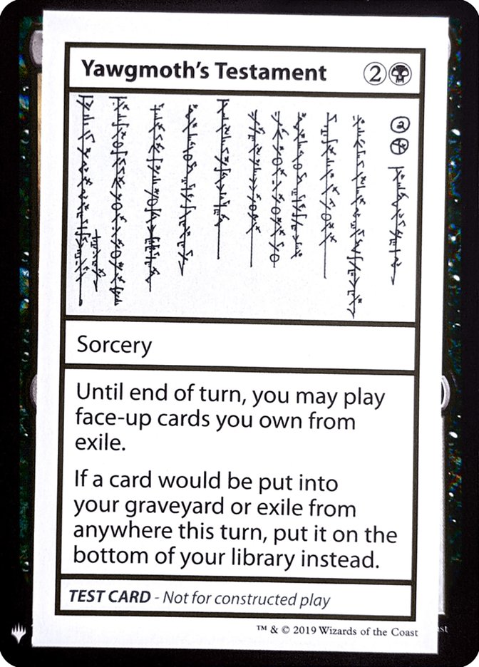 Yawgmoth's Testament [Mystery Booster Playtest Cards] | Spectrum Games