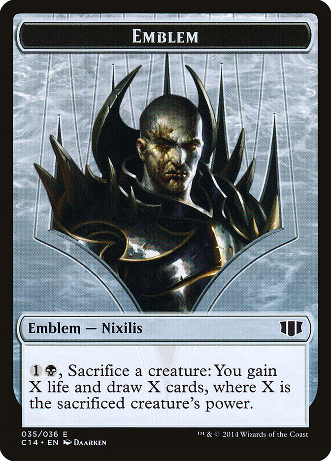 Ob Nixilis of the Black Oath Emblem // Zombie (016/036) Double-sided Token [Commander 2014 Tokens] | Spectrum Games