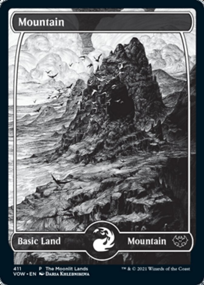 Mountain (The Moonlit Lands) (Foil Etched) [Innistrad: Crimson Vow Promos] | Spectrum Games