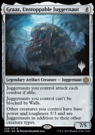 Graaz, Unstoppable Juggernaut (Promo Pack) [Phyrexia: All Will Be One Promos] | Spectrum Games
