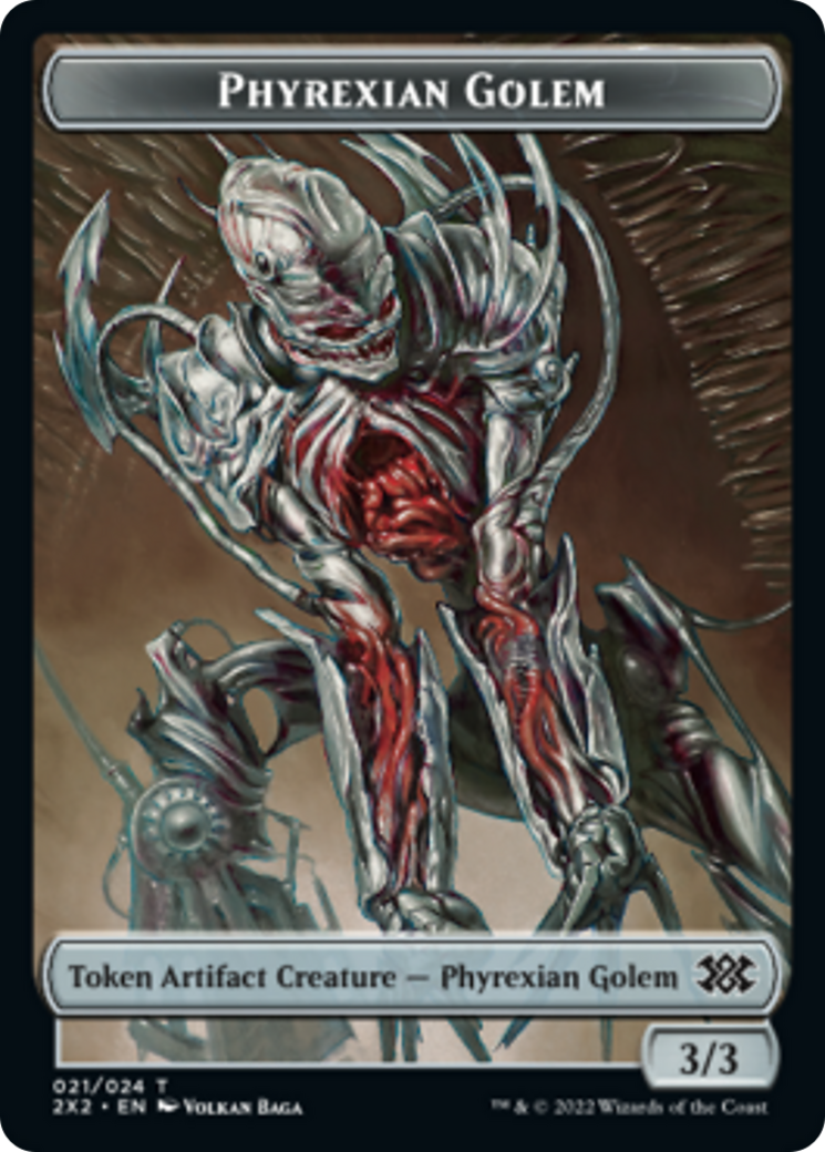 Egg // Phyrexian Golem Double-sided Token [Double Masters 2022 Tokens] | Spectrum Games