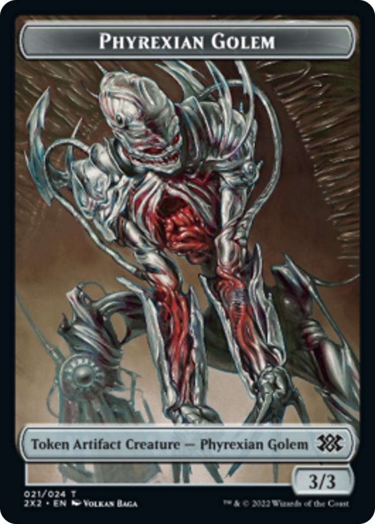 Elemental // Phyrexian Golem Double-sided Token [Double Masters 2022 Tokens] | Spectrum Games