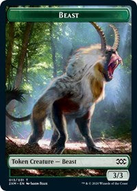 Beast // Saproling Double-sided Token [Double Masters Tokens] | Spectrum Games