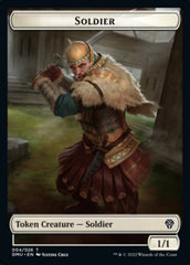 Soldier // Jaya, Fiery Negotiator Emblem Double-sided Token [Dominaria United Tokens] | Spectrum Games