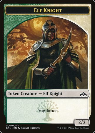 Elf Knight Token [Guilds of Ravnica Tokens] | Spectrum Games