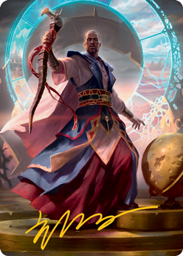 Teferi, Who Slows the Sunset Art Card (Gold-Stamped Signature) [Innistrad: Midnight Hunt Art Series] | Spectrum Games