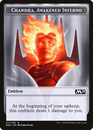 Emblem - Chandra, Awakened Inferno [Core Set 2020 Tokens] | Spectrum Games