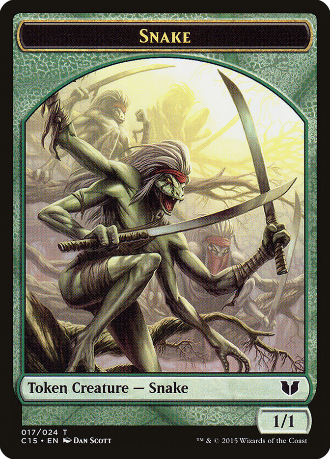 Beast // Snake (017) Double-Sided Token [Commander 2015 Tokens] | Spectrum Games