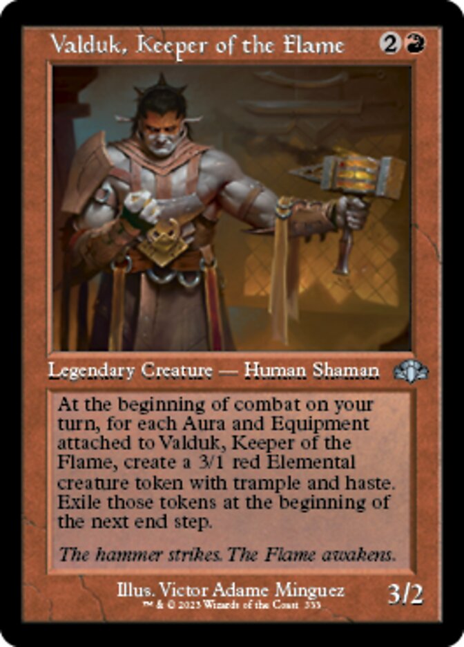 Valduk, Keeper of the Flame (Retro) [Dominaria Remastered] | Spectrum Games