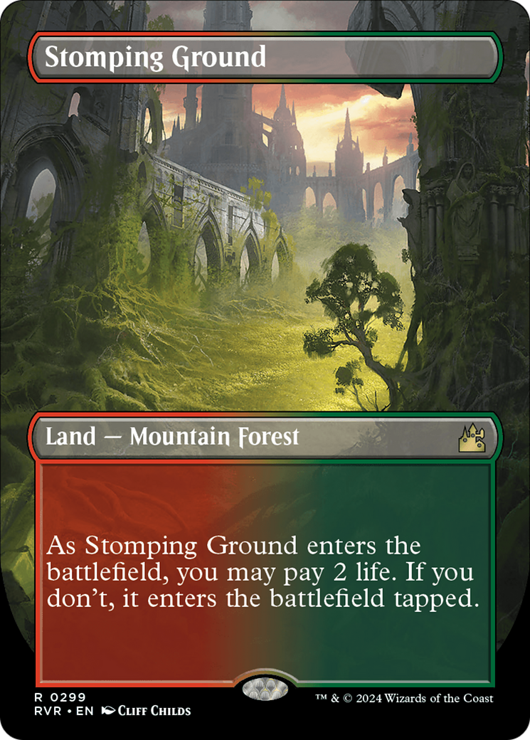 Stomping Ground (Borderless) [Ravnica Remastered] | Spectrum Games