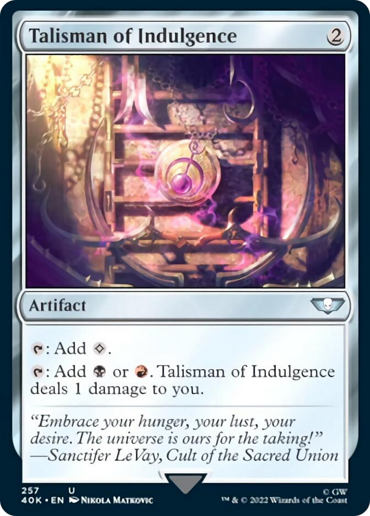 Talisman of Indulgence (Surge Foil) [Universes Beyond: Warhammer 40,000] | Spectrum Games