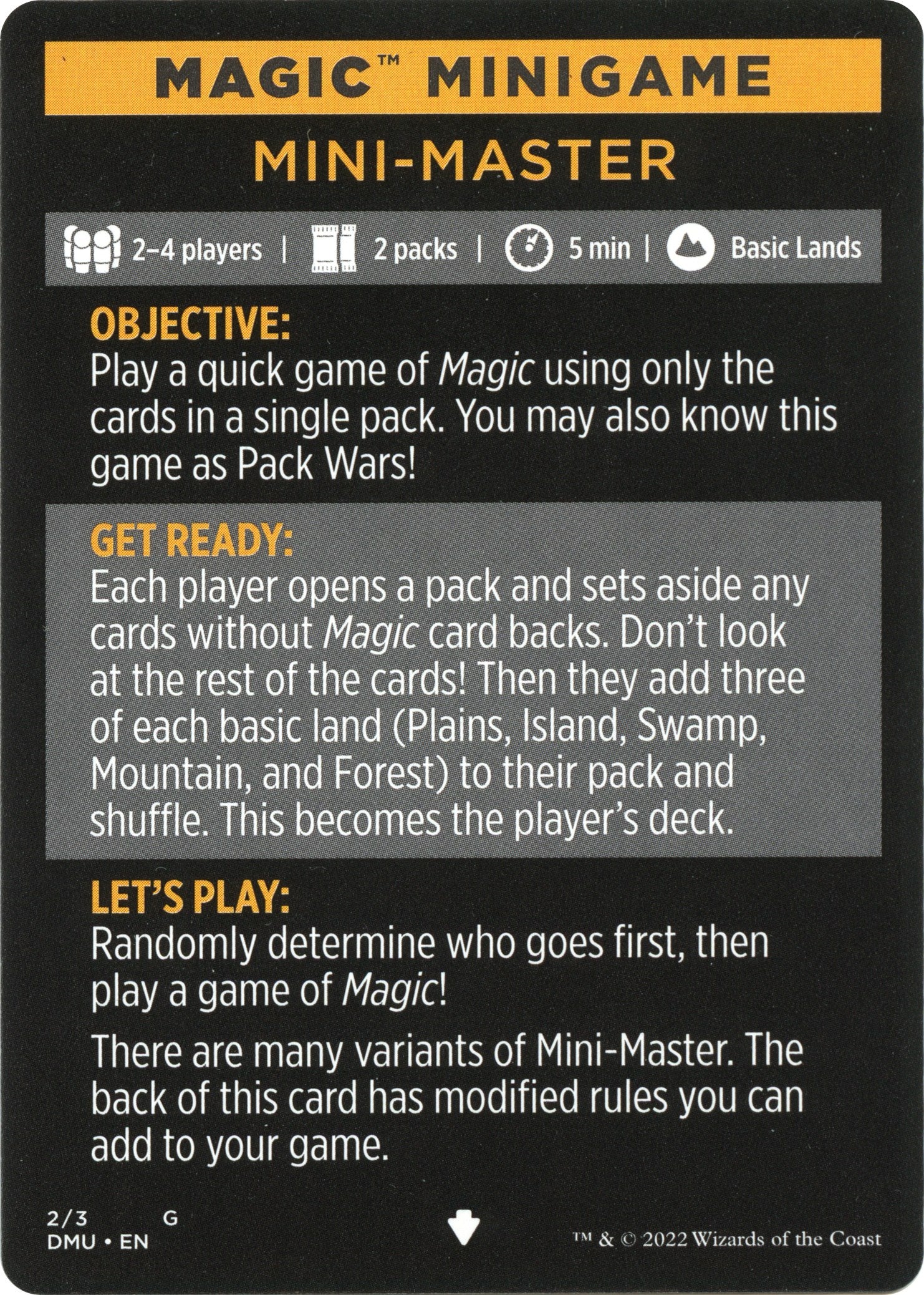 Mini-Master (Magic Minigame) [Dominaria United Minigame] | Spectrum Games