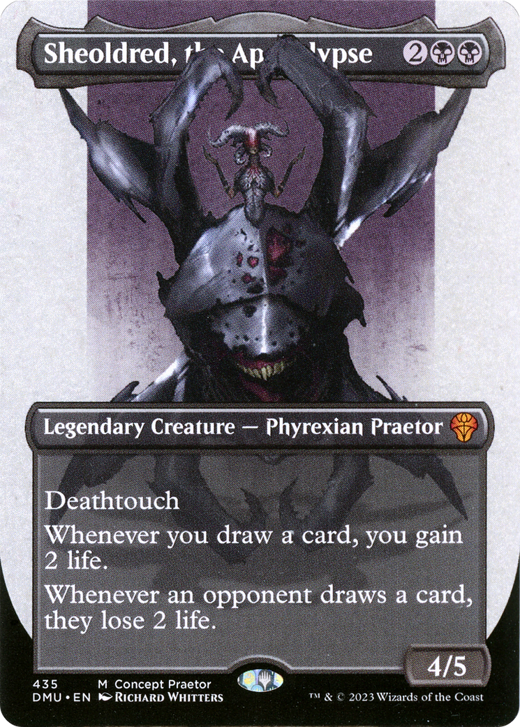 Sheoldred, the Apocalypse (Borderless Concept Praetors) [Phyrexia: All Will Be One] | Spectrum Games