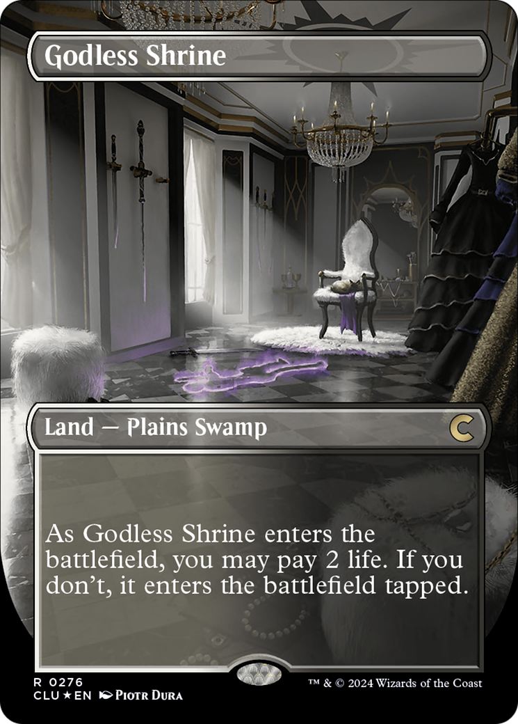 Godless Shrine (Borderless) [Ravnica: Clue Edition] | Spectrum Games