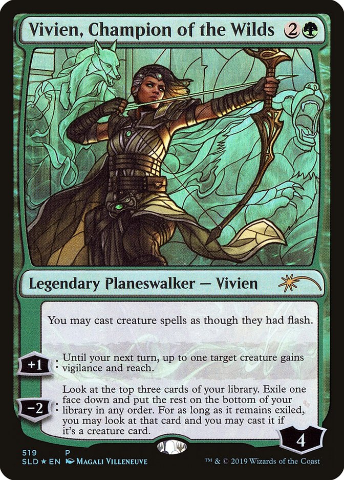 Vivien, Champion of the Wilds (Stained Glass) [Secret Lair Drop Promos] | Spectrum Games