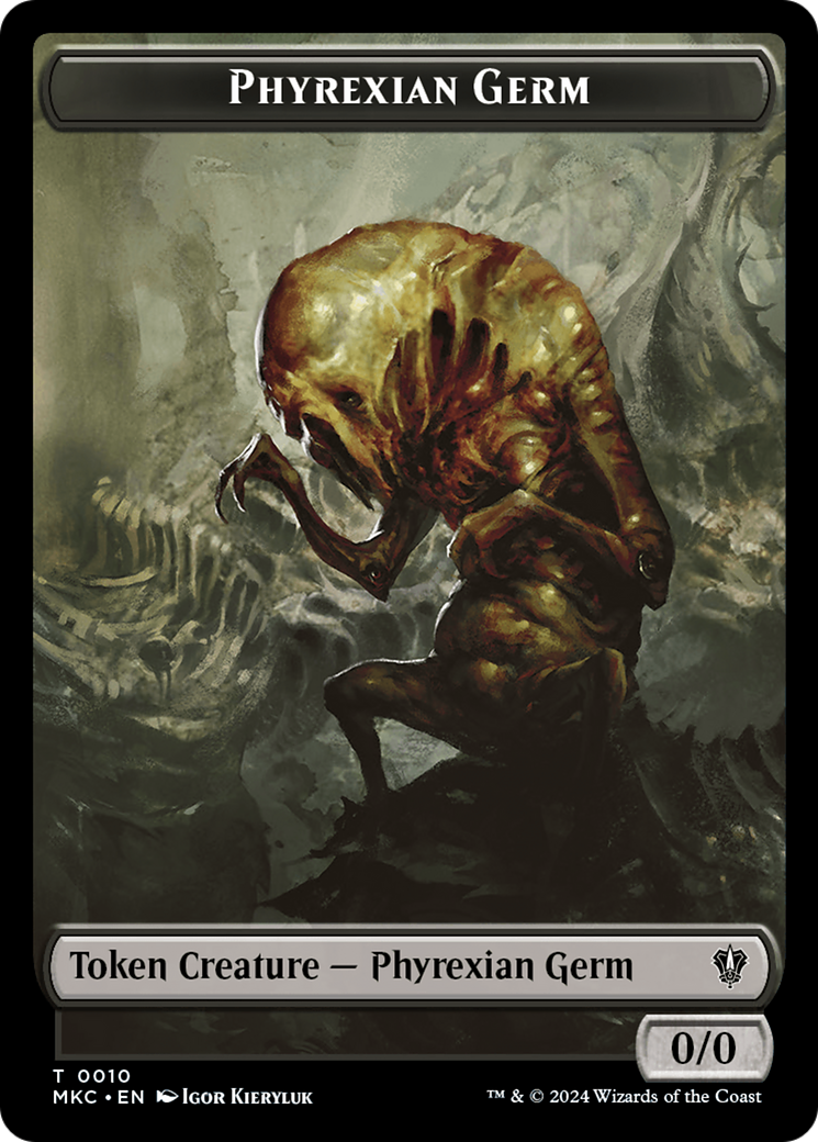 Spirit // Phyrexian Germ Double-Sided Token [Murders at Karlov Manor Commander Tokens] | Spectrum Games