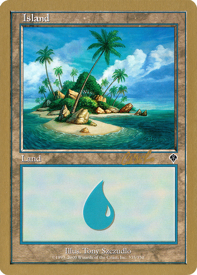 Island (cr335a) (Carlos Romao) [World Championship Decks 2002] | Spectrum Games